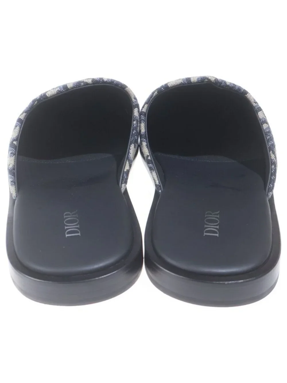 Dior Oblique Trotter Jacquard Mules Black Beige
